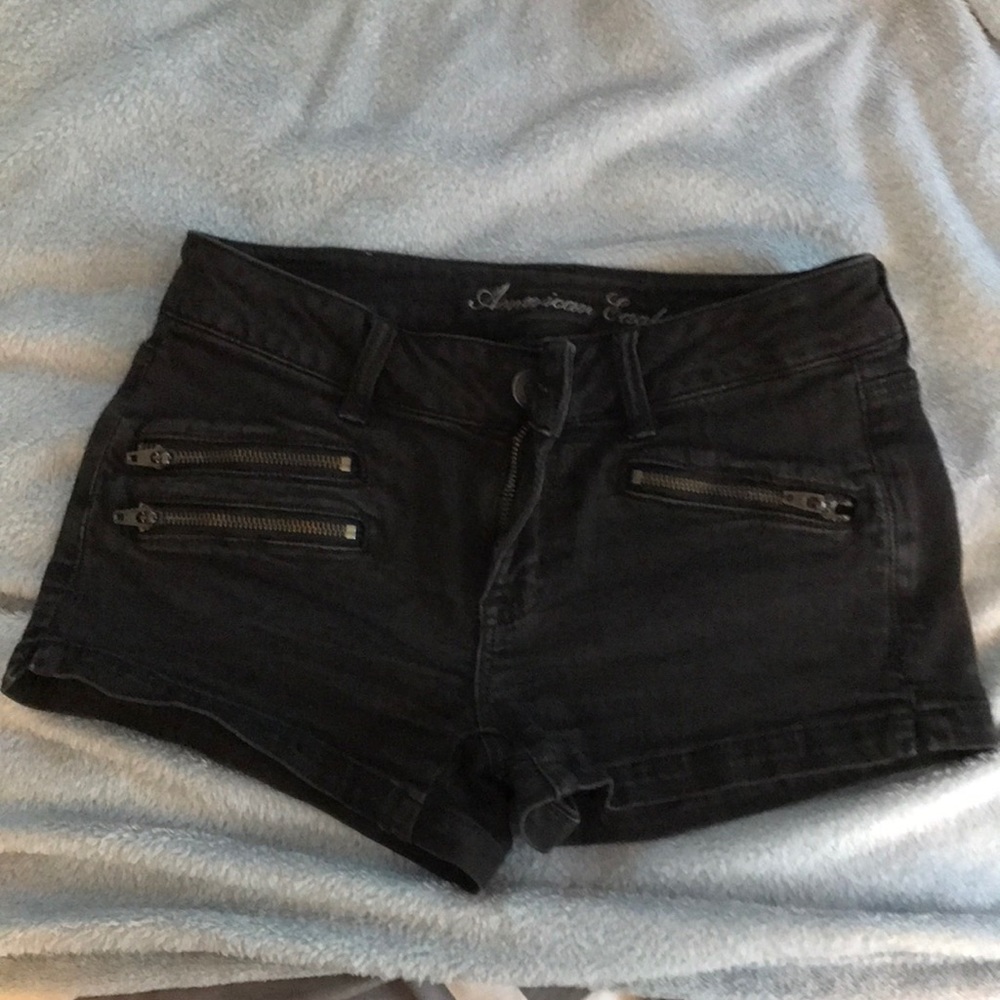 Black jean shorts